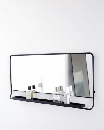 Spegel med hylla \'Chic\' - Svart 40x80cm