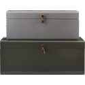 2-pack förvaringslådor \'Metal\' - Grå/Grön