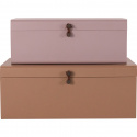2-pack förvaringslådor \'Metal\' - Beige/Rosa