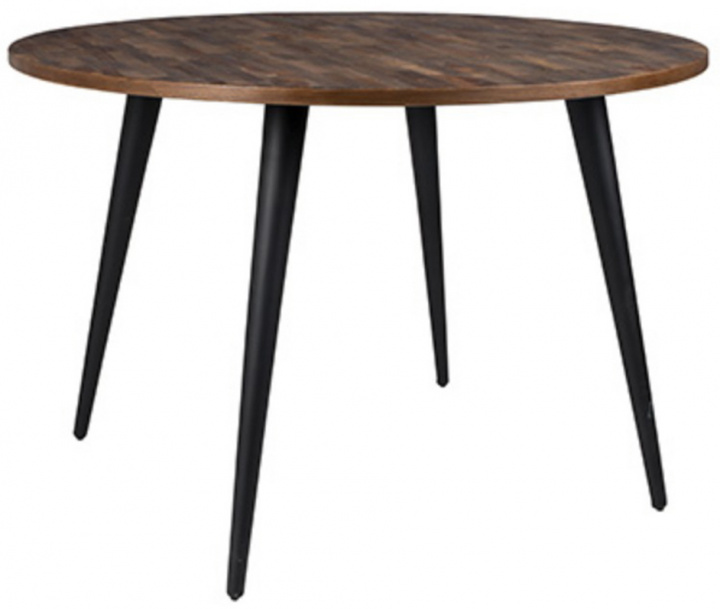 Matbord 'Mo' Runt 110cm - Teak/Stål 
