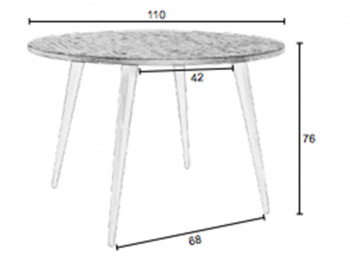 Matbord \'Mo\' - Teak/Stl 110cm