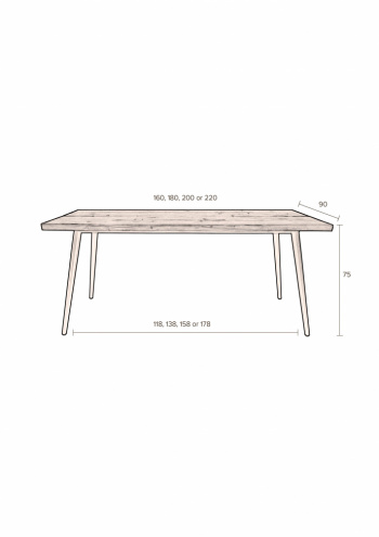 Matbord \'Alagon\' - Brun 160x90cm