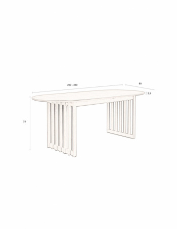 Förlängningsbart bord \'Barlet\' 200-240x90cm - Natur