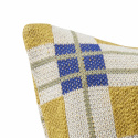Kudde 50x50cm - Vit/Blå/Ockra/Grön