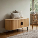 Tv bänk \'Holmvik\' - Natur/Svart
