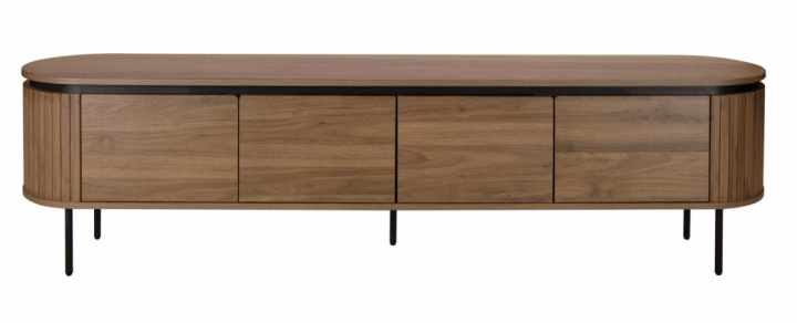 Tv-bänk \'Kärra\' 200x40cm - Valnöt/Svart i gruppen Möbler / Hyllor & förvaring / TV-Bänkar hos Reforma (2373-walnut)