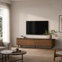 Tv-bänk \'Kärra\' 200x40cm - Valnöt/Svart