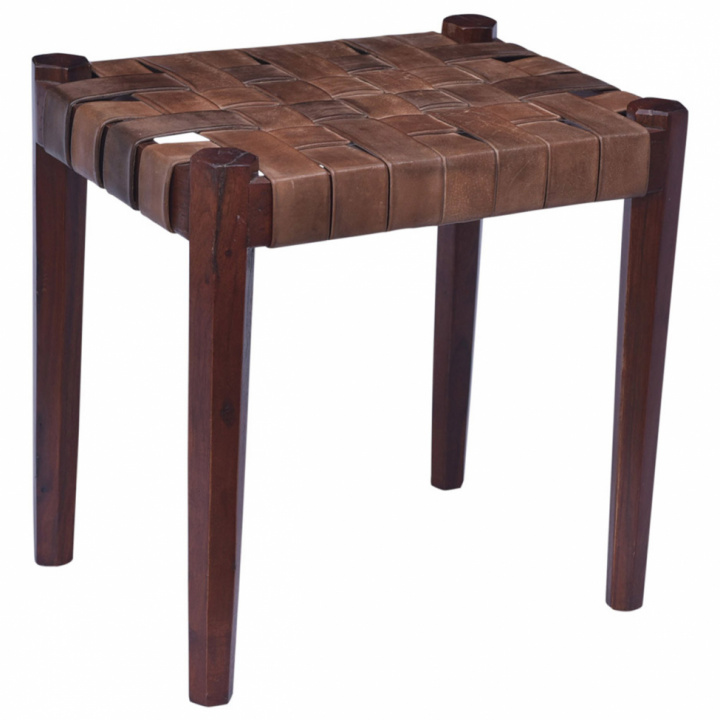 Pall \'Leather\' X - Brun i gruppen Vintage / Sittmöbler Vintage / Pallar Vintage hos Reforma (241020)