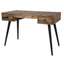Skrivbord/Sidobord \'Leo\' - Teak/Stål