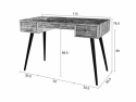 Skrivbord/Sidobord \'Leo\' - Teak/Stål