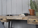 Skrivbord/Sidobord \'Leo\' - Teak/Stål