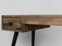Skrivbord/Sidobord \'Leo\' - Teak/Stål
