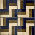 Café bord \'Geometric\' 62x74 cm - Blå Brun