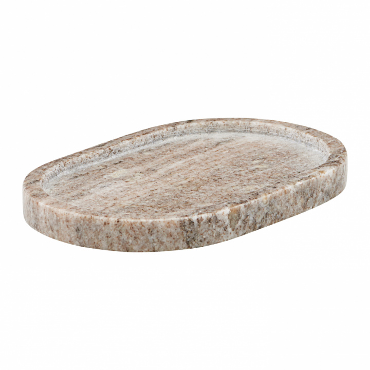 Oval bricka 'Marble' - Beige