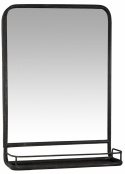 Väggspegel med hyllplan \'Tulpan\' - Svart 