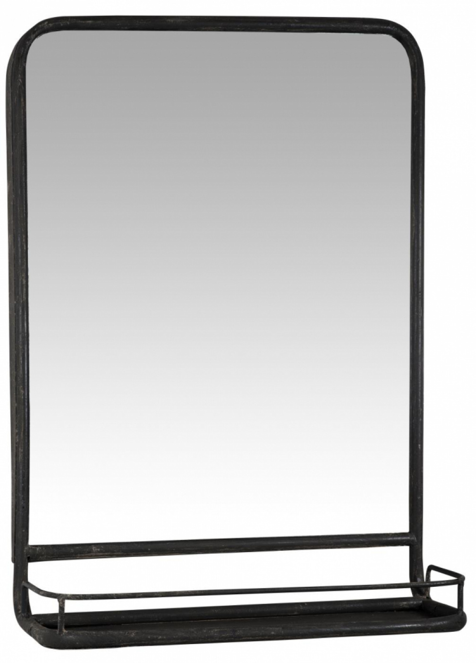 Vggspegel med hyllplan - Svart 49x70 cm