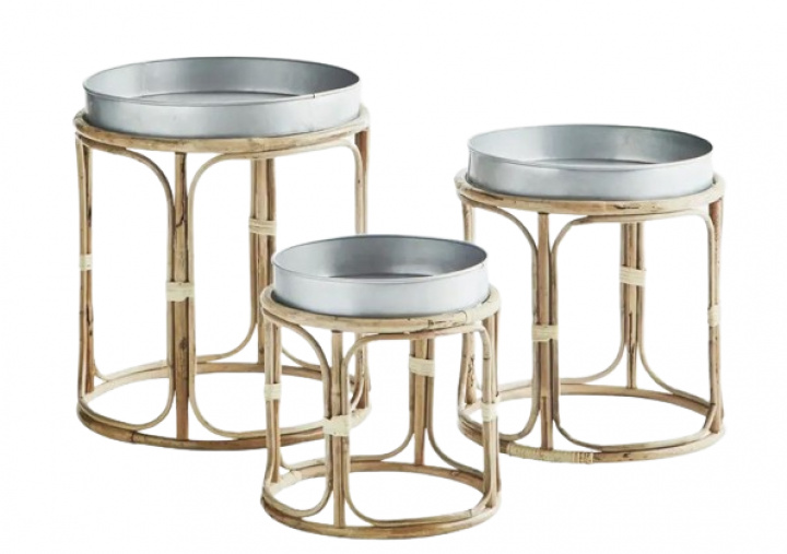 Sidobord 'Bamboo' - Silver