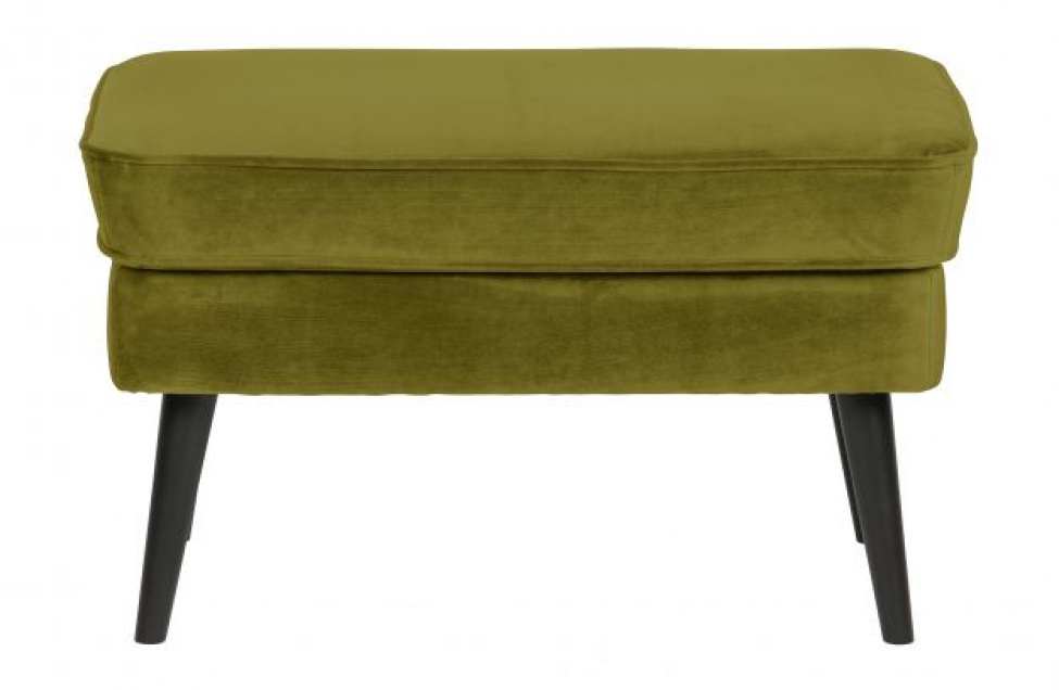 Fotpall \'Rocco\' - Oliv/Sammet
