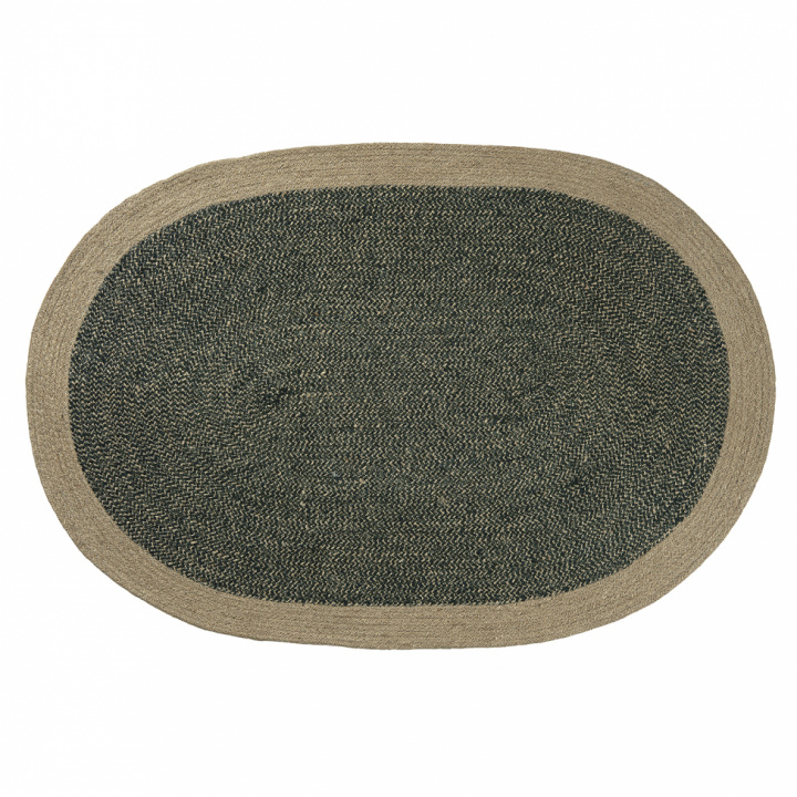Dörrmatta 'Oval' - Svart/Natur - Ib Laursen