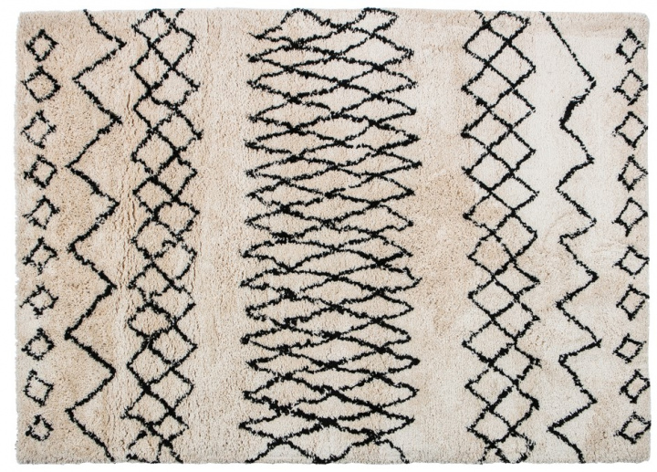 Matta 'Nando' 160x230cm - Benvit/Svart