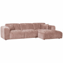 Soffa ‘Cloud’ 3-sits schäslong höger - Brungrå/Rosa