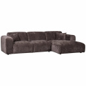 Soffa ‘Cloud’ 3-sits schäslong höger - Mörkbrun