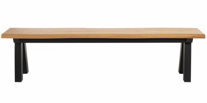 Bänk 'Kalsvik' 180cm - Svart/Ek