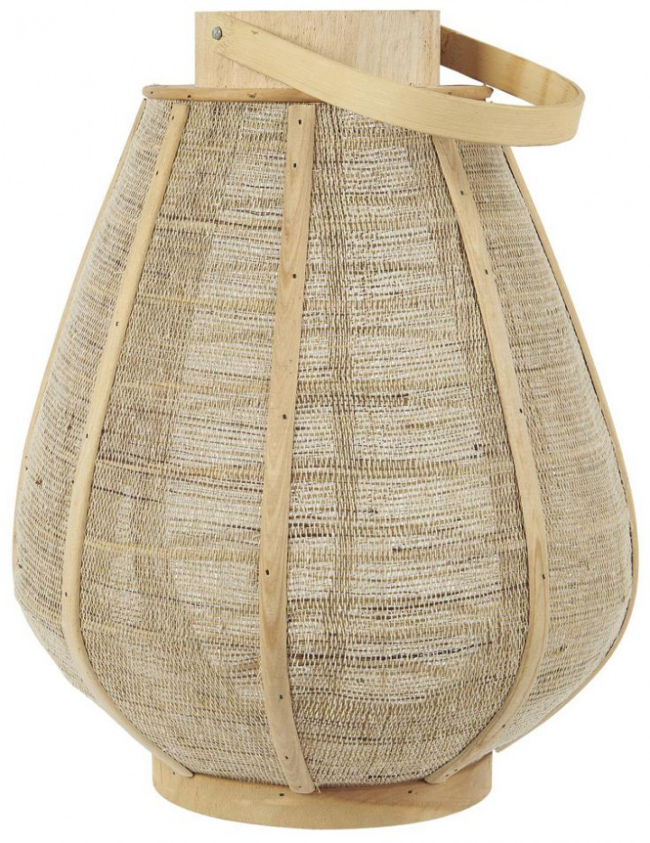 Ljuslykta 'Hurricane Hessian Conical' - Trä