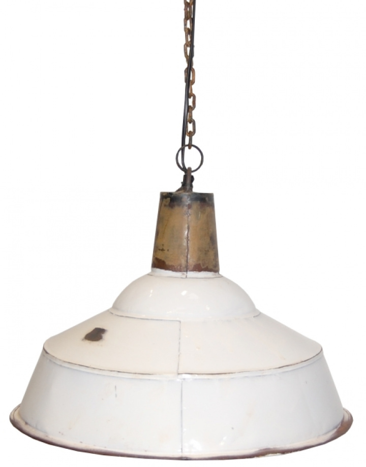 Industrilampa vintage - Antikvit i gruppen Belysning / Lampor / Taklampor hos Reforma (4011-White-TRA-M)