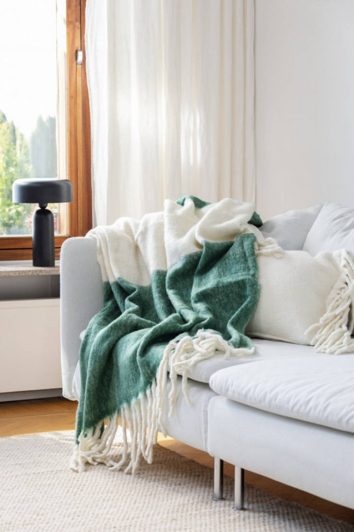 Pläd \'Rachel\' 130x170cm - Grön i gruppen Inredning / Textilier / Plädar & filtar hos Reforma (4224615675019)