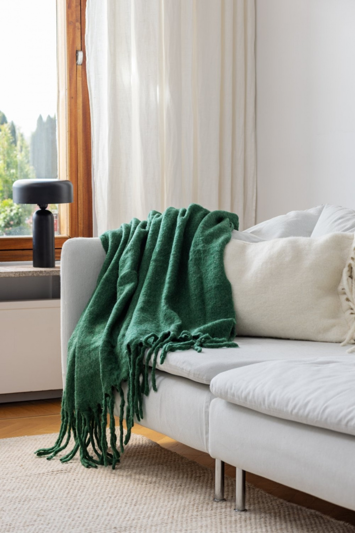Pläd \'Samantha\' 130x170cm - Grön i gruppen Inredning / Textilier / Plädar & filtar hos Reforma (4224615676085)