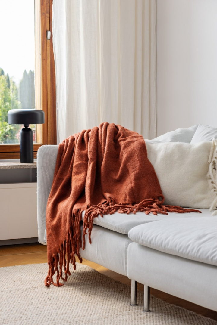 Pläd \'Samantha\' 130x170cm - Koppar i gruppen Inredning / Textilier / Plädar & filtar hos Reforma (4224615676092)