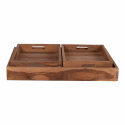 3-pack Bricka \'Faro\' - Teak/Natur