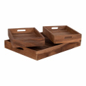 3-pack Bricka \'Faro\' - Teak/Natur
