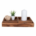 3-pack Bricka \'Faro\' - Teak/Natur