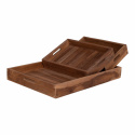 3-pack Bricka \'Faro\' - Teak/Natur
