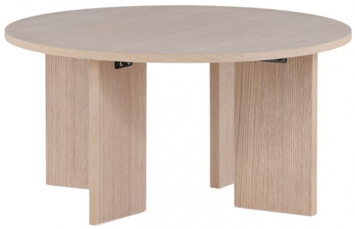 Soffbord 'Arvika' Runt 80cm - Vitpigmenterad Ek