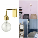 Vägglampa - Guld/metall