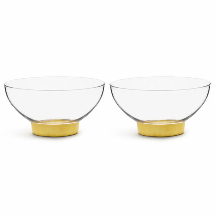 2-pack Serveringsskål 'Winter' - Guld/Transparent
