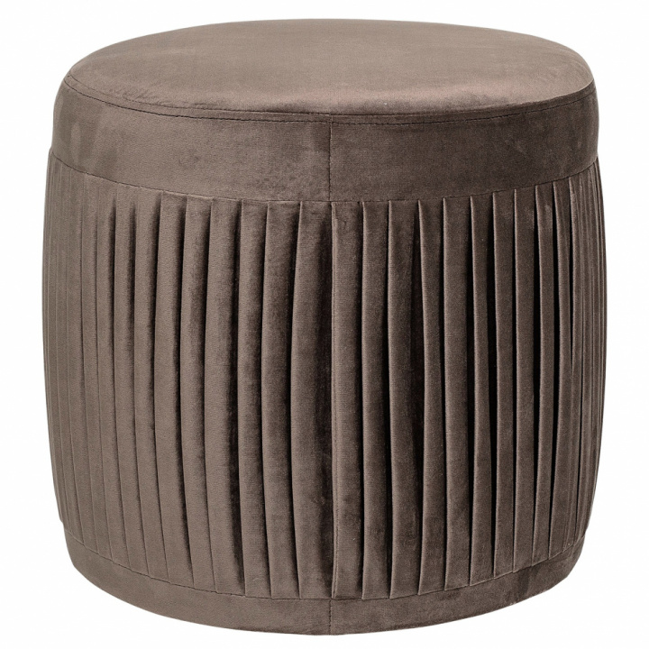 Sittpuff 'Pleat' - Grå/Sammet - Bloomingville