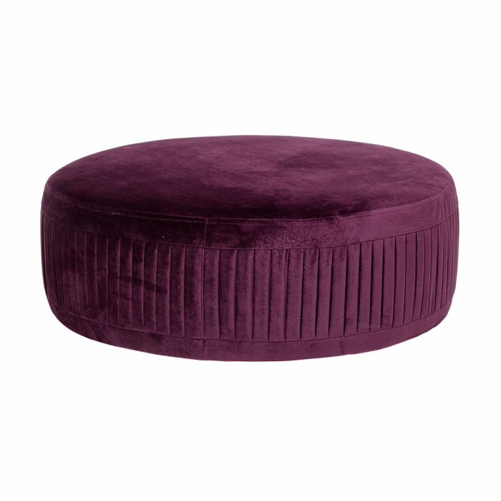 Sittpuff 'Pleat' - Vinröd/Sammet
