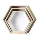 Vägglådor Hexagon - Trä/vit