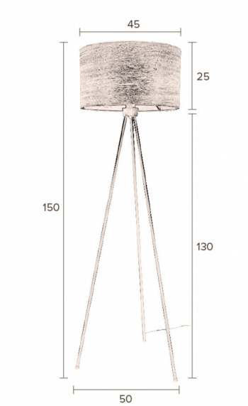 Golvlampa - Svart & natur