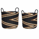 2-pack Korgar med handtag - Svart/Brun/Natur