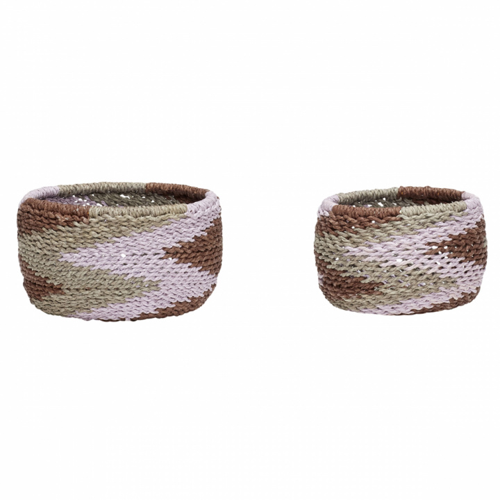 Småkorgar 2 pack - Lila/Grå/Brun i gruppen Möbler / Hyllor & förvaring / Lådor & Korgar hos Reforma (511105)