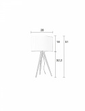 Bordslampa Tripod - Trä och svart