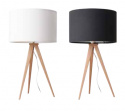 Bordslampa Tripod - Trä och svart