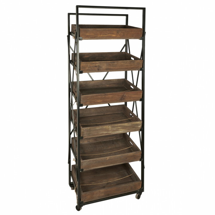 Hylla med trälådor - Trä/ Järn - Ib Laursen