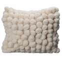 Prydnadskudde \'Pom Pom\' - Naturvit