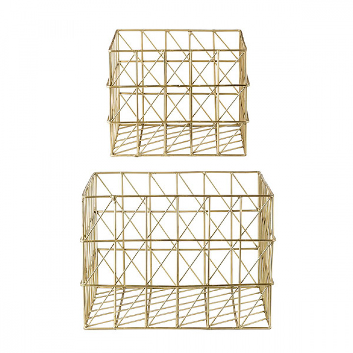 Förvaringskorg 2-pack - Mässing - Bloomingville